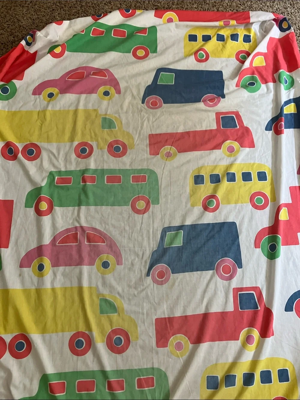 Marimekko twin Colorful Kids Cars and trucks Fitted Sheet Bo boo Dan rivers 70s